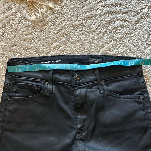 Adriano Goldschmied AG The Farrah Skinny High Rise Black Coated Jeans 25R - Picture 11 of 16